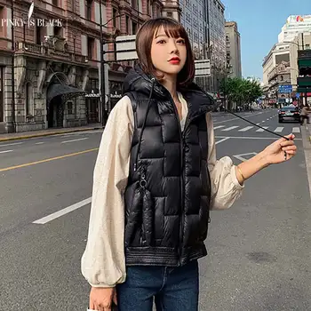PinkyIsBlack 2019 Autumn Winter Vest Women Waistcoat Female Sleeveless Vest Jacket Hooded Warm Short Vest Coat Colete Feminino 
PinkyIsBlack 2019 Autumn Winter Vest Women Waistcoat Female Sleeveless Vest Jacket Hooded Warm Short Vest Coat Colete Feminino