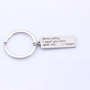 

Custom Name Keyring Engraved Heart Drive Safely I Need You Here With Me Key Holder For Lover Couples Best Friends Keychain Gift