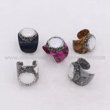 Wholesale 8 pcs natural pearl rings Dyed snakeskin rings multi color with paerl beads new fashion ring for women 1300
Wholesale 8 pcs natural pearl rings Dyed snakeskin rings multi color with paerl beads new fashion ring for women 1300