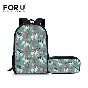 FORUDESIGNS 2Pcs/set Large Capacity School Bags for Teenager Papillon Printing Schoolbag Girls Kawaii Shoulder Backpack Satchel 
FORUDESIGNS 2Pcs/set Large Capacity School Bags for Teenager Papillon Printing Schoolbag Girls Kawaii Shoulder Backpack Satchel