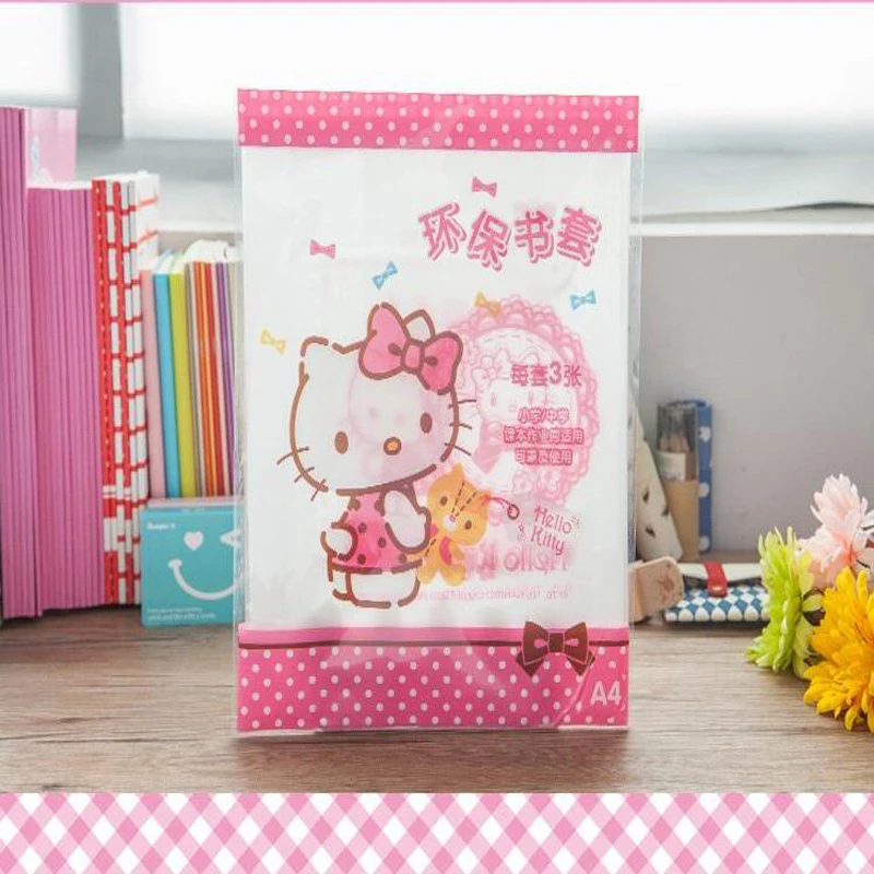 3 шт./компл. экологичный полипропиленовый чехол для книги hello Kitty A4 канцелярские
