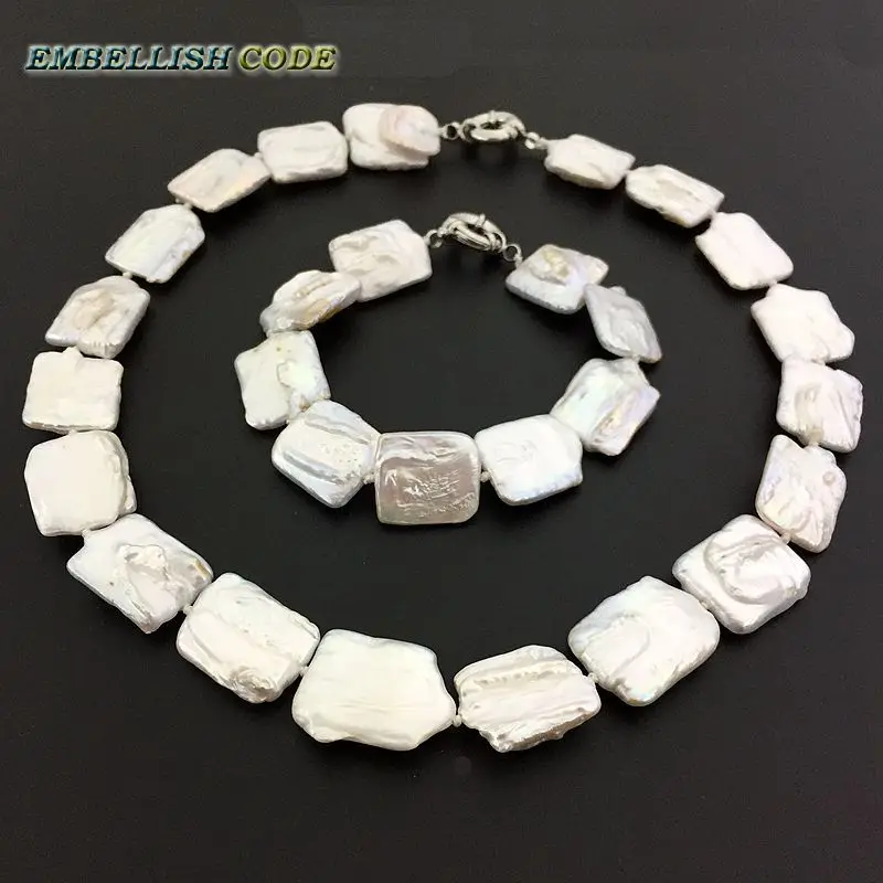 NEW kind pearl baroque keishi necklace bracelet set white color real freshwater pearls big size Rectangle shape double knots
NEW kind pearl baroque keishi necklace bracelet set white color real freshwater pearls big size Rectangle shape double knots