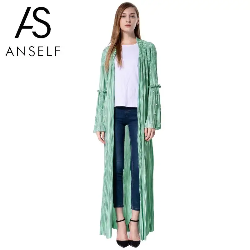 Anself Women Autumn Kimono Cardigan Solid Pleated Beach Boho Outerwear Bandage Summer Loose Bikini Cover Up Black/Green Pareo
Anself Women Autumn Kimono Cardigan Solid Pleated Beach Boho Outerwear Bandage Summer Loose Bikini Cover Up Black/Green Pareo