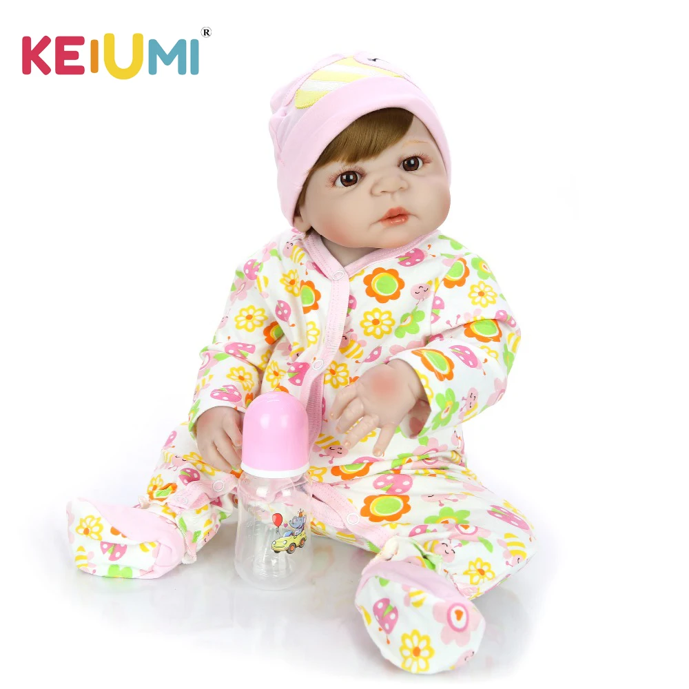 Реалистичный реборн KEIUMI 23 дюйма Boneca полностью Силиконовое тело Реборн детский