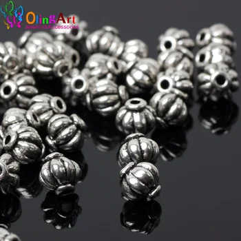 

OlingArt 6MM 100pcs Tibetan Lantern Spacer Beads Round Metal Daisy Wheel Spacers for diy Jewelry Making Metal Lantern Retro