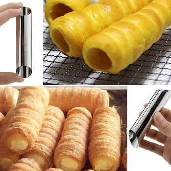 DIY 10Pcs Cream Horn Moulds Stainless Steel Baking Cones Spiral Baked Croissants Tubes Horn Pastry Roll Cake Mold
DIY 10Pcs Cream Horn Moulds Stainless Steel Baking Cones Spiral Baked Croissants Tubes Horn Pastry Roll Cake Mold