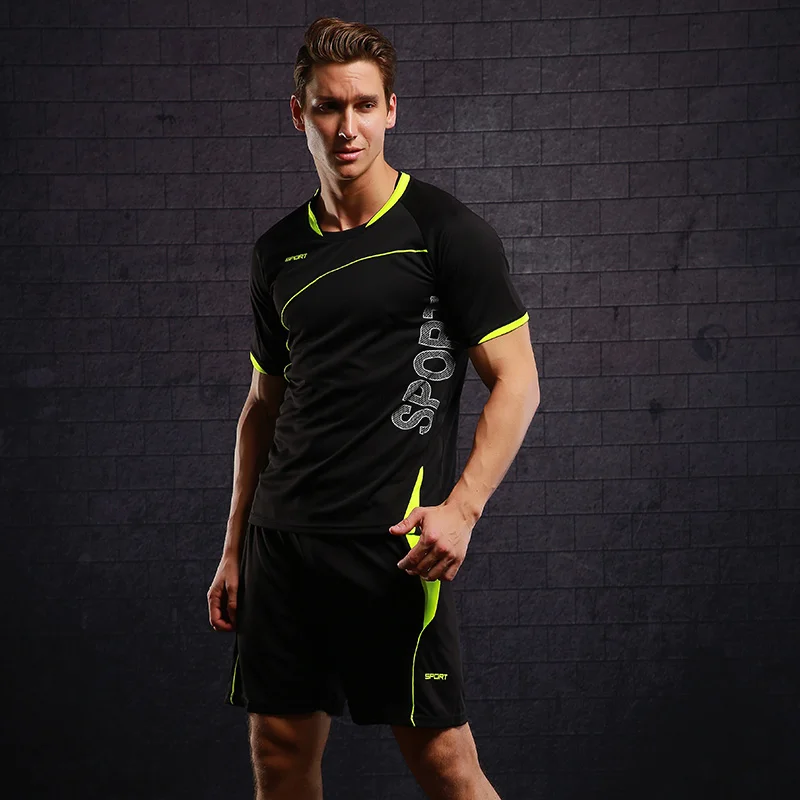 Men sport Running clothes ,soccer Training Tracksuit Quick Dry Loose running shirt Gym Fitness Exercise Clothing, running shorts
Men sport Running clothes ,soccer Training Tracksuit Quick Dry Loose running shirt Gym Fitness Exercise Clothing, running shorts