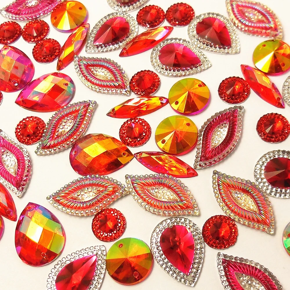 Dazzling Mixed 128pcs Red AB Flatback Sew on Bridal Rhinestone Stone Strass Sewing For Crafts Clothes Dress Garments Decorations
Dazzling Mixed 128pcs Red AB Flatback Sew on Bridal Rhinestone Stone Strass Sewing For Crafts Clothes Dress Garments Decorations