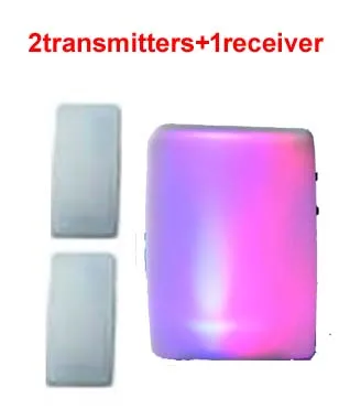 

New arrival smart home wireless remote flash Colorful music doorbell suitable for the deaf 2transmitter+1receiver