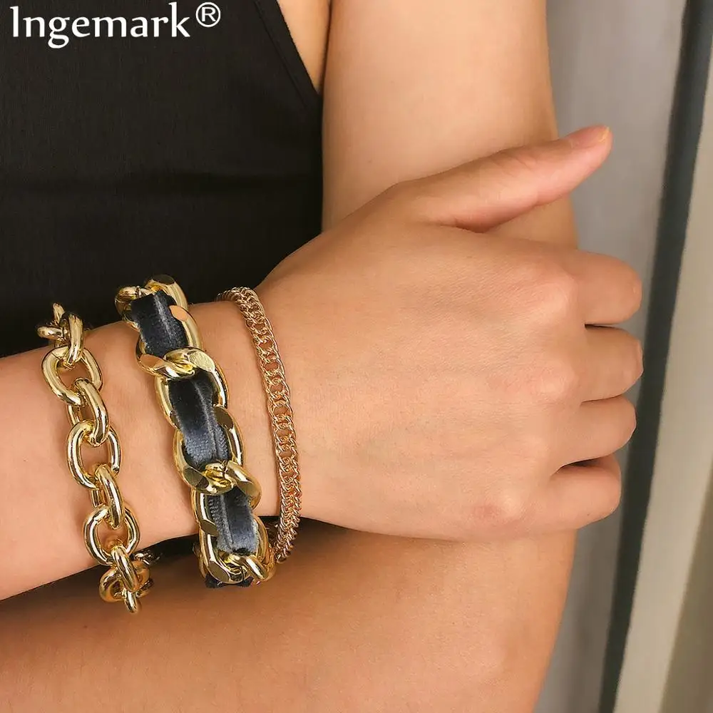 Ingemark 3Pcs/Set Punk Cuban Men Bracelet Bangles for Women Armband Charm Chunky Metal Shell Pendant Bracelets Couple Jewelry
Ingemark 3Pcs/Set Punk Cuban Men Bracelet Bangles for Women Armband Charm Chunky Metal Shell Pendant Bracelets Couple Jewelry