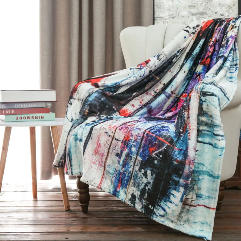 Creative Spray Painting Flannel Throw Knitted Blankets on the Bed Hippe Colorful Super Soft Warm Bedspreads on Sofa Furry Covers
Creative Spray Painting Flannel Throw Knitted Blankets on the Bed Hippe Colorful Super Soft Warm Bedspreads on Sofa Furry Covers