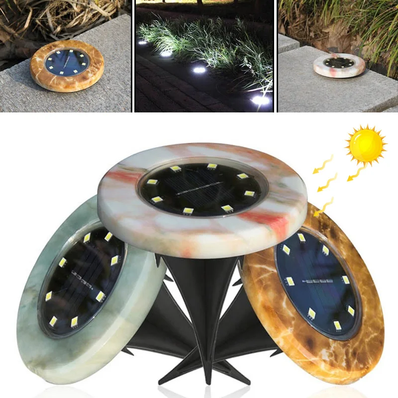 Durable Disk Lights Solar Power 8LED Marble Light-Controlled IP65 Waterproof Walkway Lights Landscape Light Path Way Street
Durable Disk Lights Solar Power 8LED Marble Light-Controlled IP65 Waterproof Walkway Lights Landscape Light Path Way Street