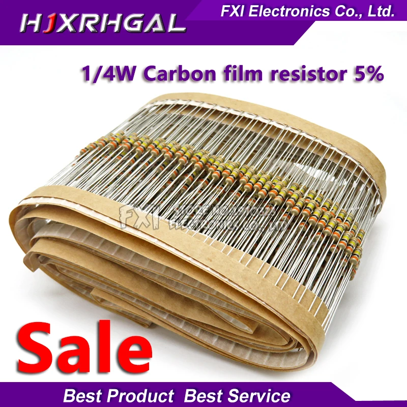 100PCS 1/4W 1R~10M 5% Carbon Film Resistors 10R 47R 100R 220R 1K 10K 4K7 100K 560K 1M 3M3 ohm Color Ring Resistance
100PCS 1/4W 1R~10M 5% Carbon Film Resistors 10R 47R 100R 220R 1K 10K 4K7 100K 560K 1M 3M3 ohm Color Ring Resistance