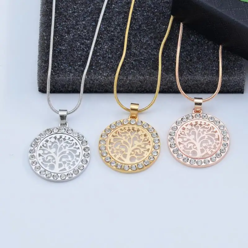 New Trendy Rose Gold Silver Hollow Round Tree of Life Pendant Necklace Full Rhinestone Snake Chain Life Tree Choker Necklace
New Trendy Rose Gold Silver Hollow Round Tree of Life Pendant Necklace Full Rhinestone Snake Chain Life Tree Choker Necklace