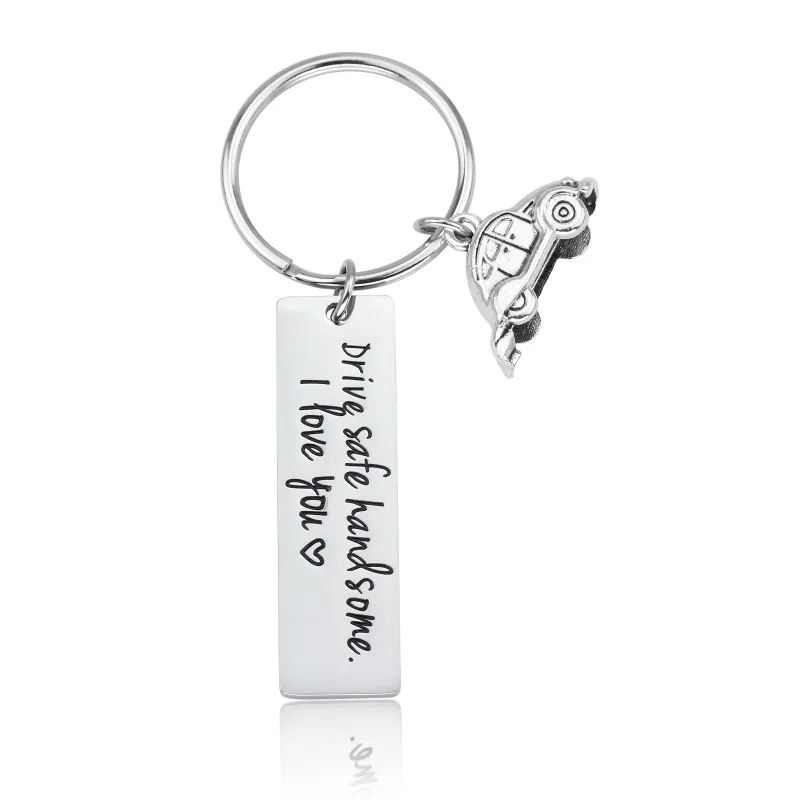 Drive Safe Key Chain For Men Father Gift Stainless Steel Bag Pendant Key Rings Personality Jewelry Words Carved Metal Keychain
Drive Safe Key Chain For Men Father Gift Stainless Steel Bag Pendant Key Rings Personality Jewelry Words Carved Metal Keychain