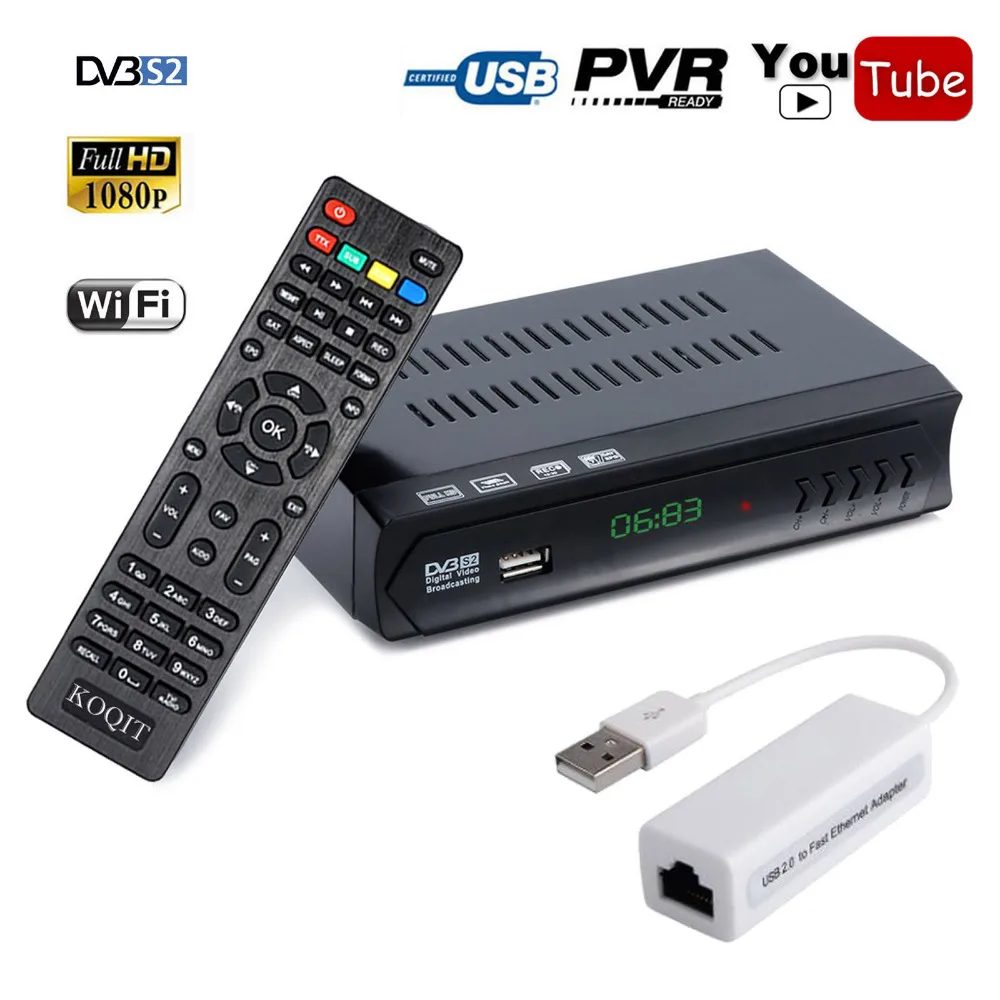 

HD/SD DVB-S2 Digital Satellite Receiver IPTV Combo Set Top BOX Support m3u Youtube Wifi RJ45 Ethernet IKS Biss VU Cline Newcam