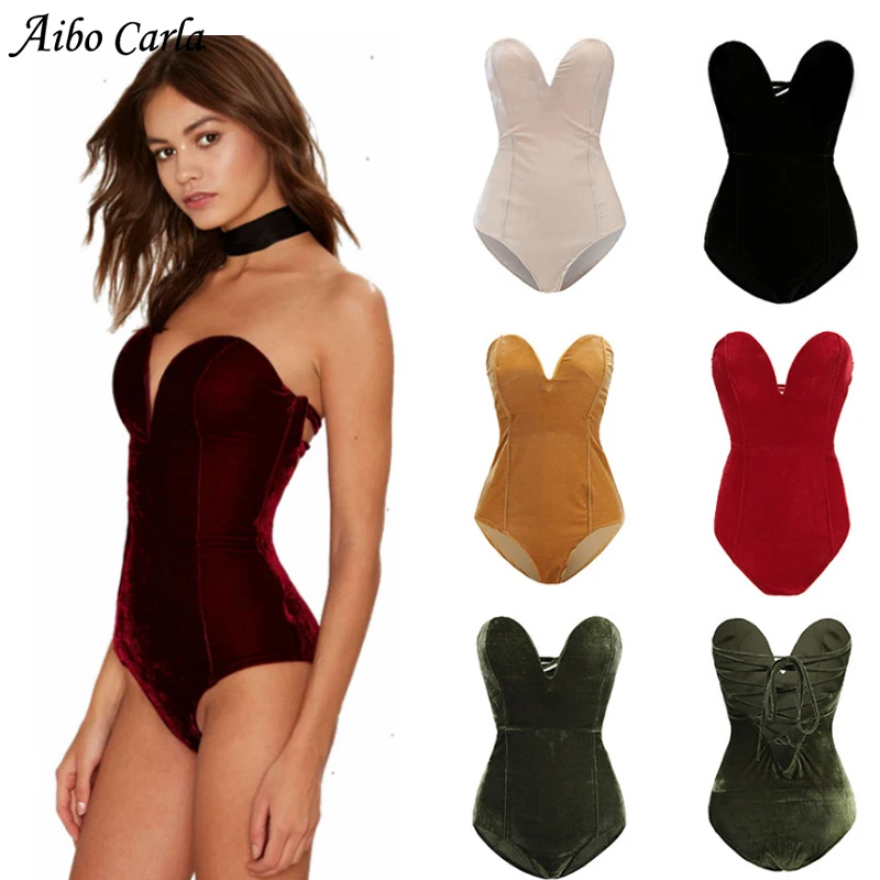 2018 Autumn Winter Sexy Velvet Bodysuits Women Back Cross Strapless Solid V Neck body feminino Black Bodycon Jumpsuit Bodysuit
2018 Autumn Winter Sexy Velvet Bodysuits Women Back Cross Strapless Solid V Neck body feminino Black Bodycon Jumpsuit Bodysuit
