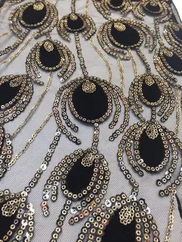 Black Gold African Lace Fabric 2019 High Quality French Velvet Lace Fabric With Sequins Lace Fabric For Wedding Party Z7
Black Gold African Lace Fabric 2019 High Quality French Velvet Lace Fabric With Sequins Lace Fabric For Wedding Party Z7