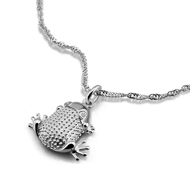 Fashion personality sterling silver jewelry. Solid 925 Silver Frog Pendant Necklace Cute Woman / Girl Silver Chain Accessories
Fashion personality sterling silver jewelry. Solid 925 Silver Frog Pendant Necklace Cute Woman / Girl Silver Chain Accessories