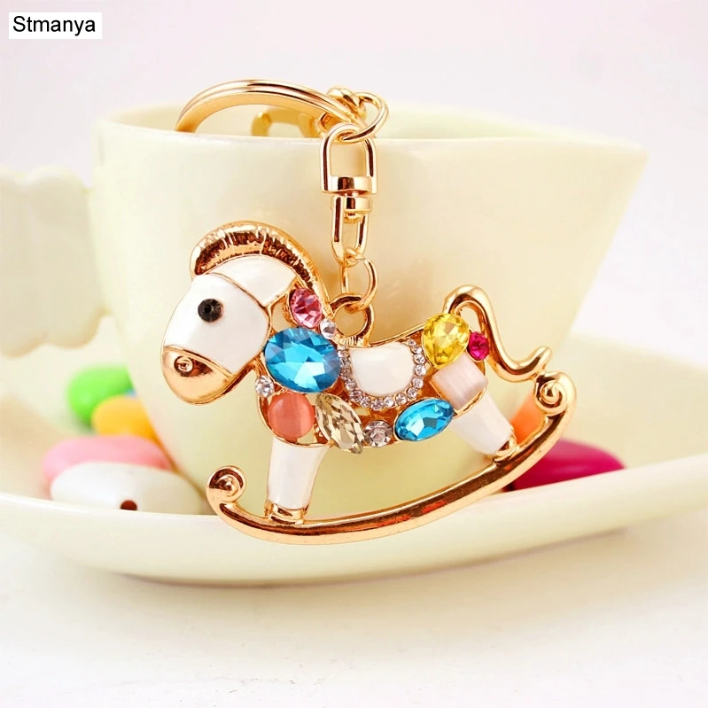 Zinc Alloy Crystal Palm Key Chain Trojan Horse Keychain Car Purse Pendant Bags keyRing Chains Rings For Women jewelry K1597 | Украшения и
