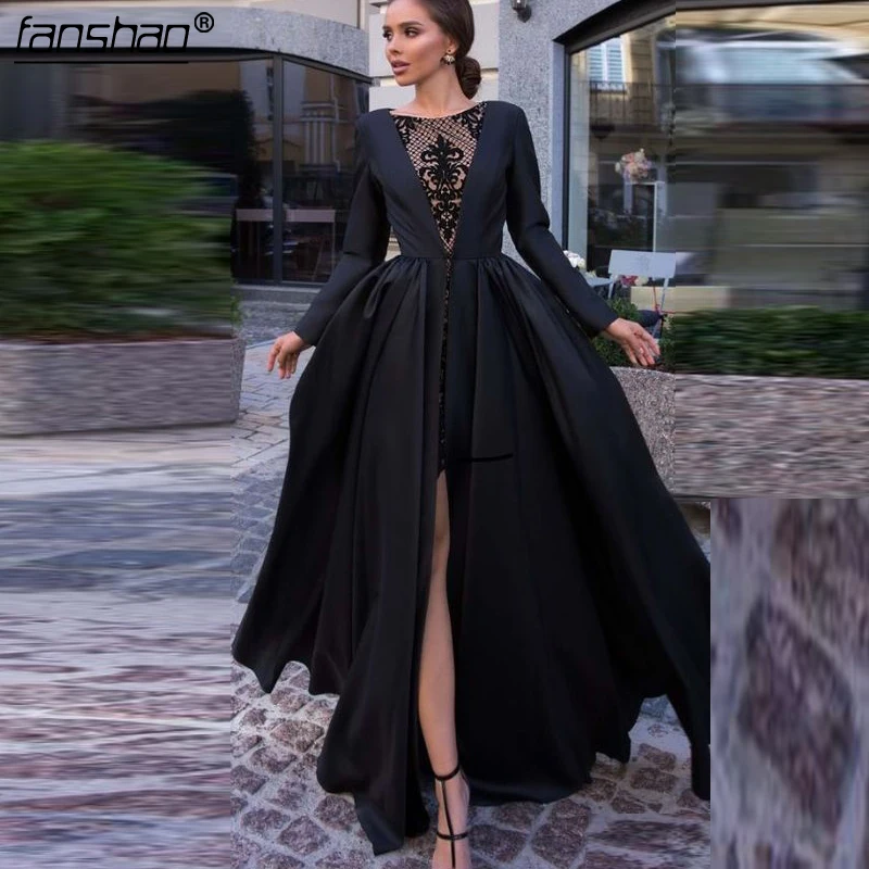 Black Muslim Evening Dresses A Line Lace Long Sleeves High Slit Islamic Dubai Saudi Arabic Long Evening Gown Prom Dress on Aliex
Black Muslim Evening Dresses A Line Lace Long Sleeves High Slit Islamic Dubai Saudi Arabic Long Evening Gown Prom Dress on Aliex