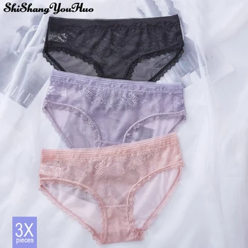 3pcs Sexy Panties Hollow Transparent Mesh Underwear Women Lace Low Waist Thin and Traceless Breathable Cotton Ladies Briefs
3pcs Sexy Panties Hollow Transparent Mesh Underwear Women Lace Low Waist Thin and Traceless Breathable Cotton Ladies Briefs