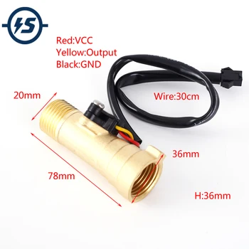 DC 5V-15V 1/2" Copper Water Flow Sensor Hall Sensor G1/2 Flowmeter 1.75Mpa 1-30L/min For Water Heater
DC 5V-15V 1/2" Copper Water Flow Sensor Hall Sensor G1/2 Flowmeter 1.75Mpa 1-30L/min For Water Heater