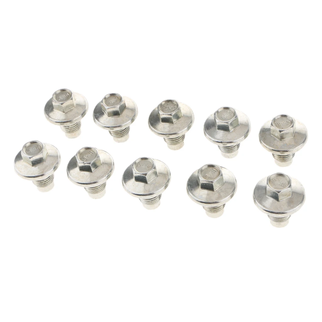 10x Engine Oil Pan Drain Plug Bolt & Rubber Gasket For Chrysler Dodge Jeep Ford Fiat (M14 x 1.5)