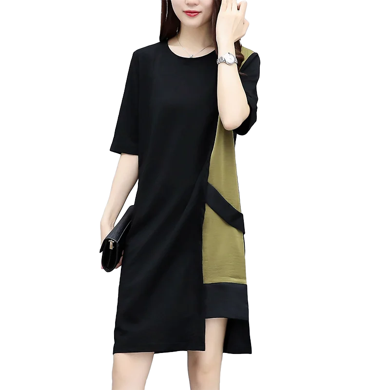 New Arrival Summer 2019 Korean Fashion Clothing Women Casual Patchwork Black Green Short Sleeve Plus Size Asymmetrical Dress
New Arrival Summer 2019 Korean Fashion Clothing Women Casual Patchwork Black Green Short Sleeve Plus Size Asymmetrical Dress