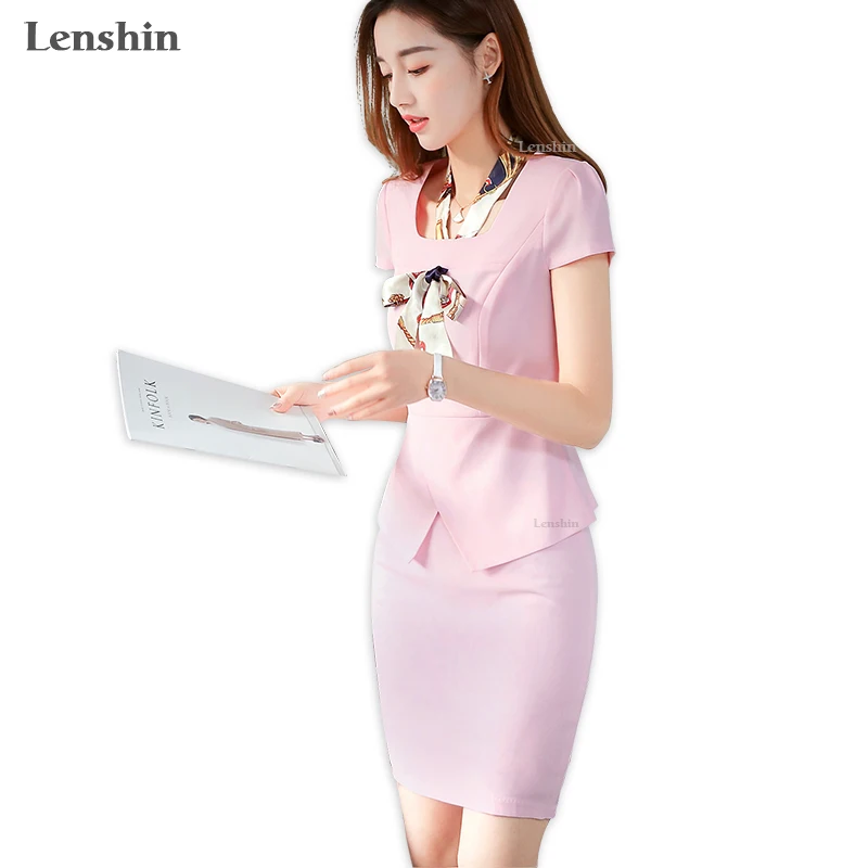 Lenshin 2 Piece Sets Square Collar Summer Elegant Women Skirt Suits Female Office Lady Work Wear Short Sleeve Jacket with Skirt
Lenshin 2 Piece Sets Square Collar Summer Elegant Women Skirt Suits Female Office Lady Work Wear Short Sleeve Jacket with Skirt