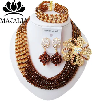 Fashion african jewelry set Brown nigerian wedding african beads jewelry set Crystal Free shipping Majalia-369
Fashion african jewelry set Brown nigerian wedding african beads jewelry set Crystal Free shipping Majalia-369