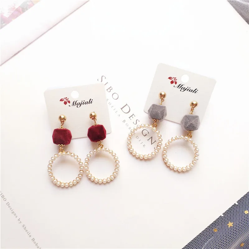 Korea Handmade Hyperbolic Round circle Pearl Women Drop Earrings Dangle Earrings Fashion Jewelry Accessories-JQD5
Korea Handmade Hyperbolic Round circle Pearl Women Drop Earrings Dangle Earrings Fashion Jewelry Accessories-JQD5