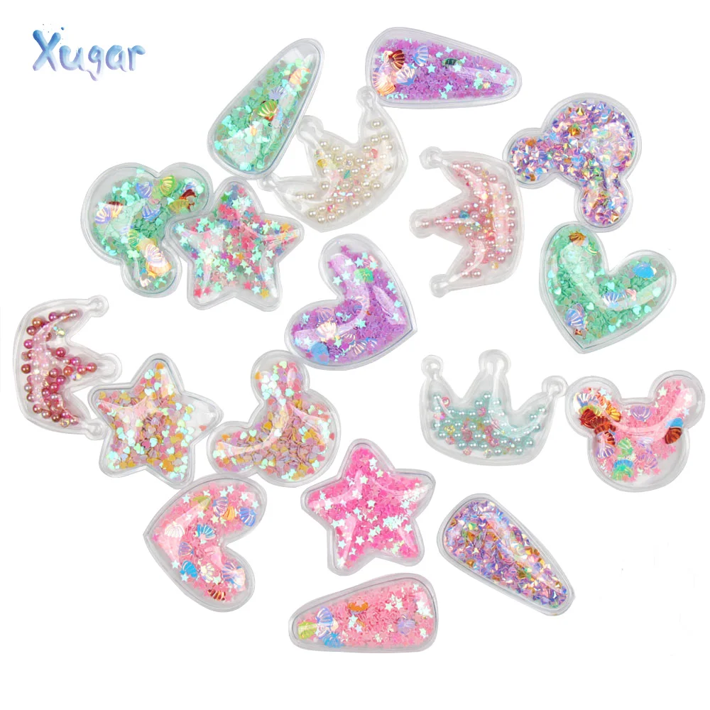 Xugar 5pcs Transparent Appliques with Colorful Sequins Pearls Heart Star Handmade Craft Decoration for DIY Hair Clip Accessories
Xugar 5pcs Transparent Appliques with Colorful Sequins Pearls Heart Star Handmade Craft Decoration for DIY Hair Clip Accessories