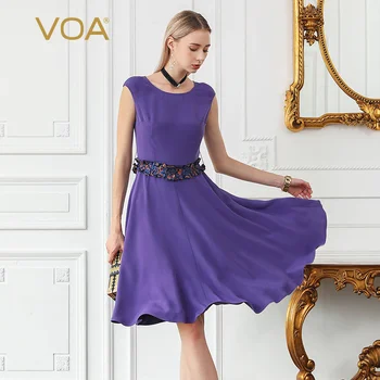 VOA 2019 Heavy Silk Shoulder Solid Color Stitching O Neck Elegant dress women party woman night summer dresses clothes A838
VOA 2019 Heavy Silk Shoulder Solid Color Stitching O Neck Elegant dress women party woman night summer dresses clothes A838