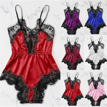 2019 New HOT Women Lady Sexy Lace Sleepwear Summer Sleeveless V-Neck Satin Nightwear Lingerie Pajamas Suit Size S-XL
2019 New HOT Women Lady Sexy Lace Sleepwear Summer Sleeveless V-Neck Satin Nightwear Lingerie Pajamas Suit Size S-XL