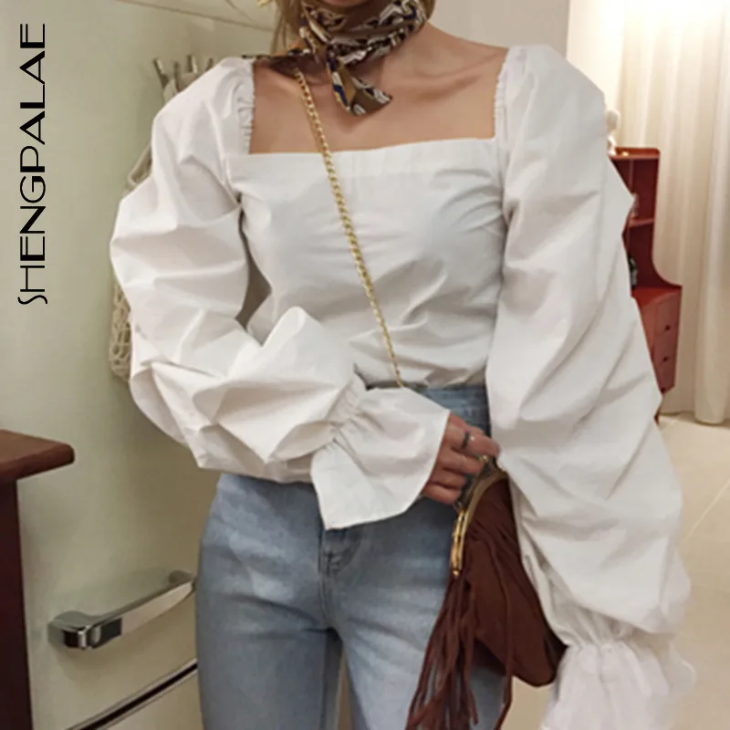 SHENGPALAE Solid White Square Collar Summer Blouse Flare Sleeve Loose Korean Fashion Spring Back Hollow Out Women Shirt FN528
SHENGPALAE Solid White Square Collar Summer Blouse Flare Sleeve Loose Korean Fashion Spring Back Hollow Out Women Shirt FN528