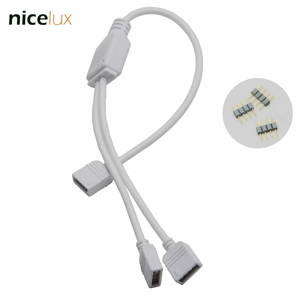RGB 4 Pin Wire Connector 1 to 2 Female to Female Splitter Connector Extension Cable for 3528 5050 LED Strip Light + Male Needle
RGB 4 Pin Wire Connector 1 to 2 Female to Female Splitter Connector Extension Cable for 3528 5050 LED Strip Light + Male Needle