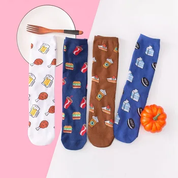 Stylish and interesting milk cola beer burger cake fried chicken food pattern socks funny unisex socks happy woman long socks
Stylish and interesting milk cola beer burger cake fried chicken food pattern socks funny unisex socks happy woman long socks
