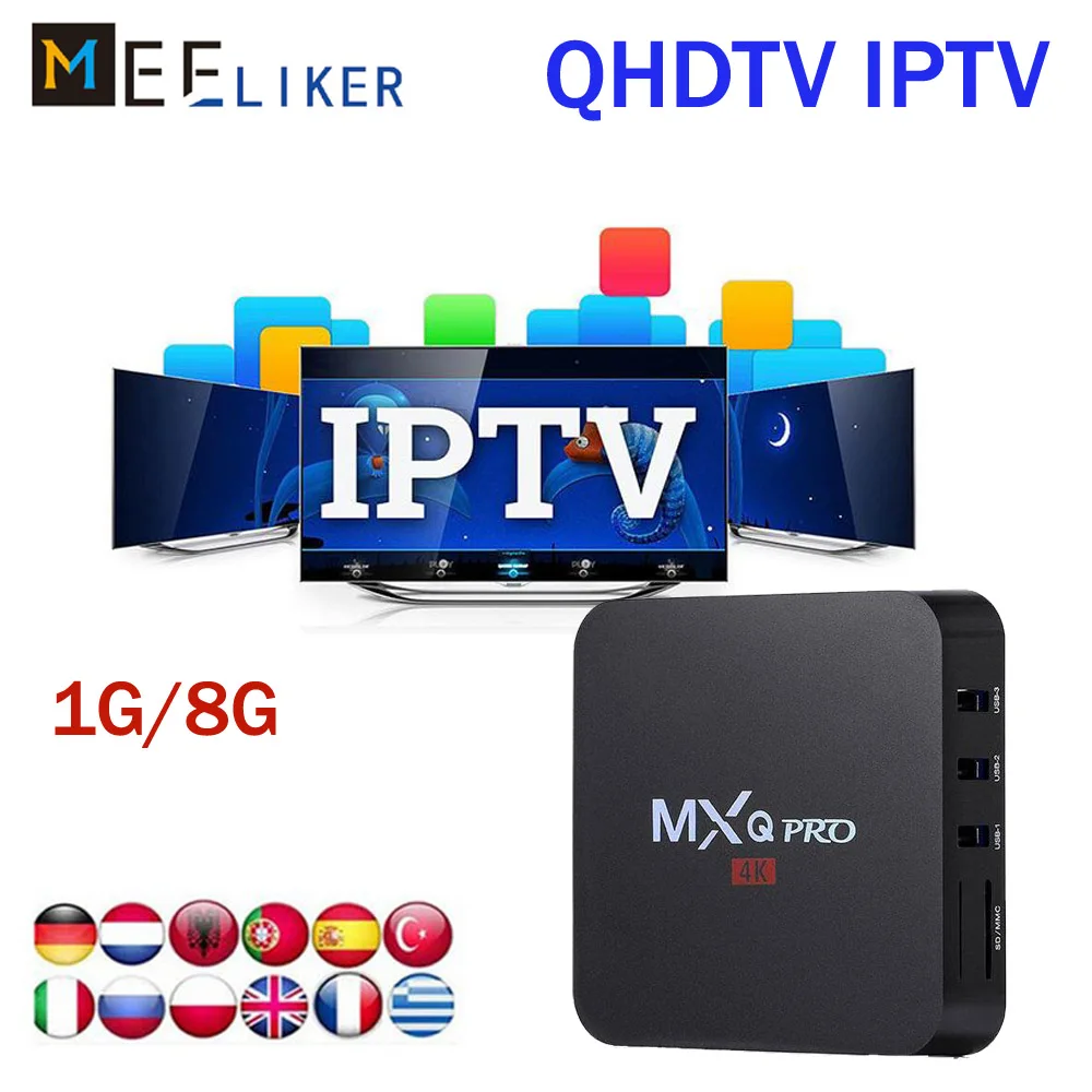 Arabic IPTV Box MXQ pro with 1 Year QHDTV IPTV Subscription code apk 1300 Channels Europe French Africa 1G RK3229 android 7.1
Arabic IPTV Box MXQ pro with 1 Year QHDTV IPTV Subscription code apk 1300 Channels Europe French Africa 1G RK3229 android 7.1