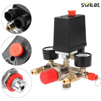 Professional Heavy Air Regulator Compressor Pressure Control Switch Valve With Pressure Monitor 90-120 PSI For Pump
Professional Heavy Air Regulator Compressor Pressure Control Switch Valve With Pressure Monitor 90-120 PSI For Pump