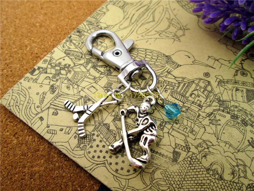 3pcs/lot high quality keychain sports keychain antique silver Hockey Sticks ,Hockey player keychain
3pcs/lot high quality keychain sports keychain antique silver Hockey Sticks ,Hockey player keychain