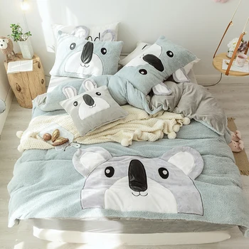 Cartoon Koala Unicorn Rabbit Dinosaur Embroidery Fleece Fabric Child Bedding Set Flannel Velvet Duvet Cover Bed sheet Pillowcase
Cartoon Koala Unicorn Rabbit Dinosaur Embroidery Fleece Fabric Child Bedding Set Flannel Velvet Duvet Cover Bed sheet Pillowcase