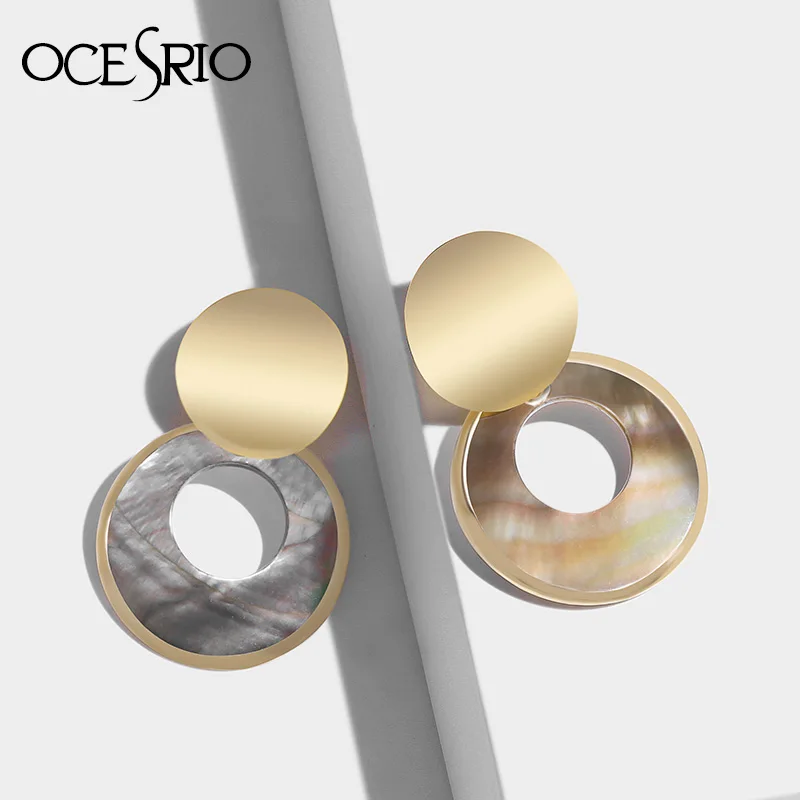 OCESRIO Natural Abalone Shell Earrings 2019 Korean Gold Dangle Small Beach Earrings for Women pendiente concha za ers-p71
OCESRIO Natural Abalone Shell Earrings 2019 Korean Gold Dangle Small Beach Earrings for Women pendiente concha za ers-p71