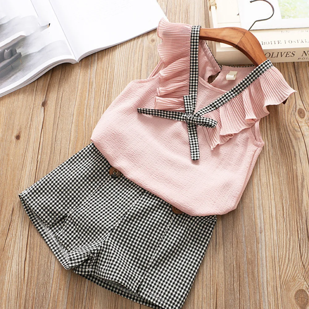 New Girls Clothing Set 2019 Summer Girls Clothes Kids Vest + Plaid Shorts 2PCS Suits For Girls Clothes Outfits 3 4 5 6 7 8 Years
New Girls Clothing Set 2019 Summer Girls Clothes Kids Vest + Plaid Shorts 2PCS Suits For Girls Clothes Outfits 3 4 5 6 7 8 Years