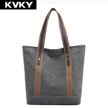 KVKY Fashion Women Canvas Handbags Vintage Solid Large Capacity Ladies Shoulder Bags Female Shopper Bag Casual Tote Bolsas Mujer
KVKY Fashion Women Canvas Handbags Vintage Solid Large Capacity Ladies Shoulder Bags Female Shopper Bag Casual Tote Bolsas Mujer