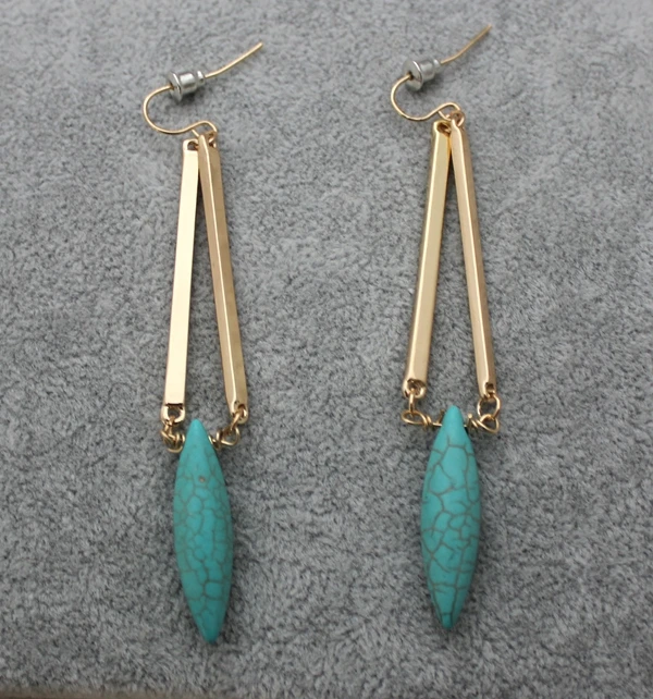 2016 New Double Bar blue stone texture mint Drop Earrings for Women Vintage Long Water Drop Earrings
2016 New Double Bar blue stone texture mint Drop Earrings for Women Vintage Long Water Drop Earrings