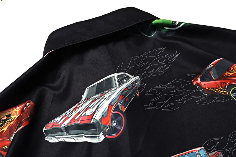 Racing Cars Fire Flame Print Shirts 6