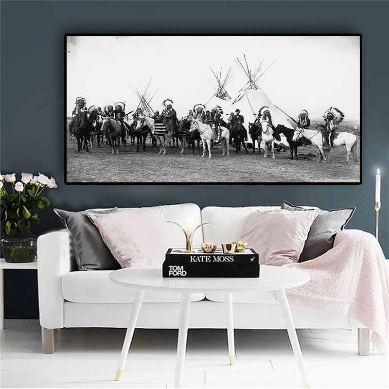 Black and White Native Indian on Horse Painting Posters and Prints Canvas Art Scandinavian Wall Picture for Living Room
Black and White Native Indian on Horse Painting Posters and Prints Canvas Art Scandinavian Wall Picture for Living Room