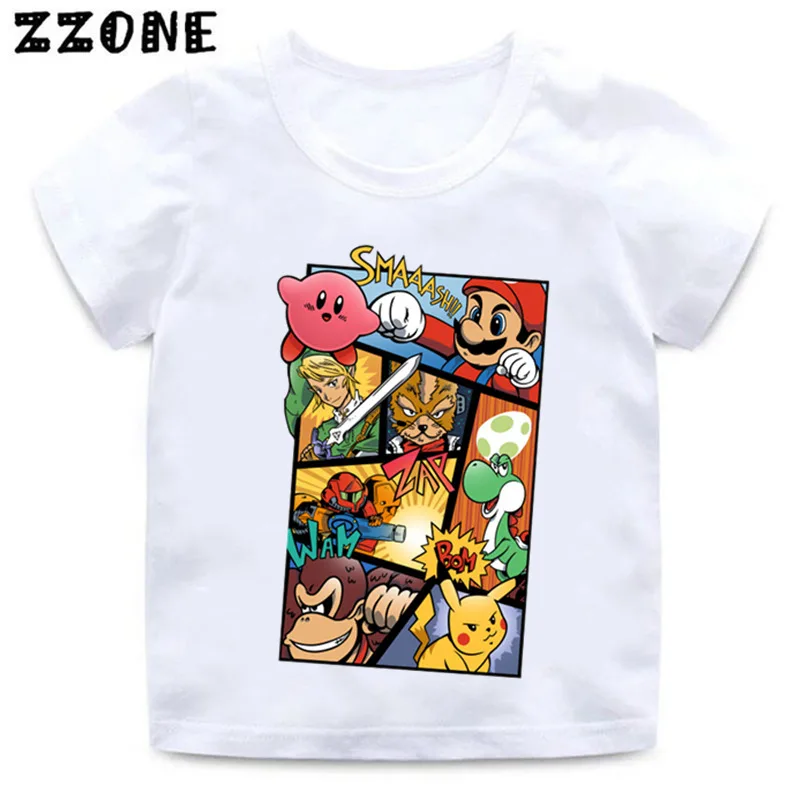 ids Funny Mario Clothes Boys and Girls Cartoon Super Smashed Brothers Print T shirt KBaby Summer Short Sleeve T-shirt,-5220
ids Funny Mario Clothes Boys and Girls Cartoon Super Smashed Brothers Print T shirt KBaby Summer Short Sleeve T-shirt,-5220