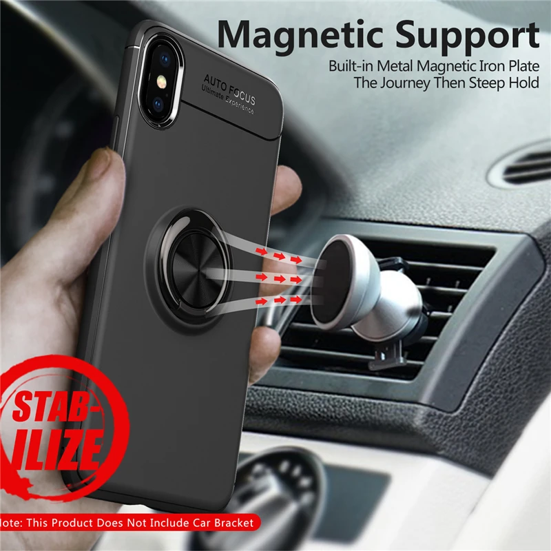 Car Holder Stand Magnetic Bracket Finger Ring TPU Phone Back Case For iPhone X 8 7 6 6S Plus SE 5S 5 Magnetic Ring Stand Cover (10)